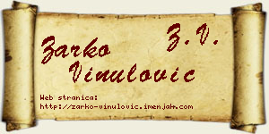Žarko Vinulović vizit kartica